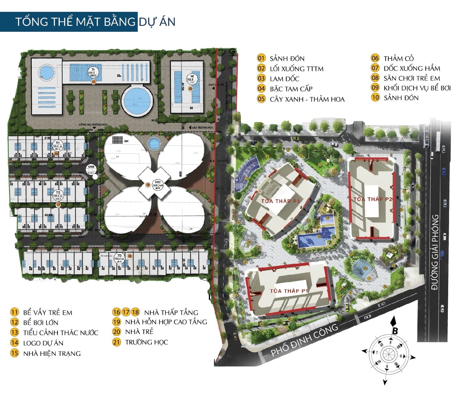 mặt bằng tổng dự án the queen palace 360 giải phóng
