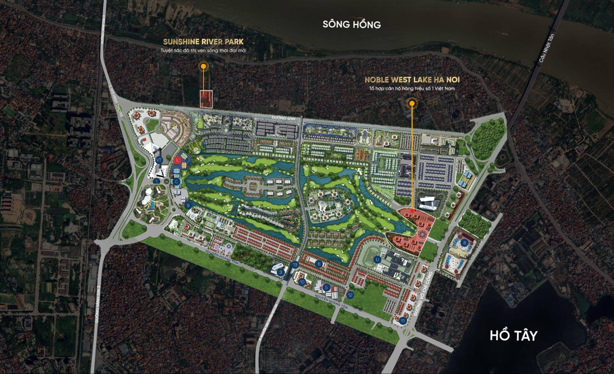 vị trí dự án noble west lake ha noi ciputra tây hồ